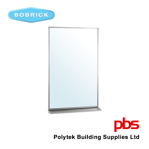 BOBRICK B166 Series Channel-Framed Mirror / Shelf Combination