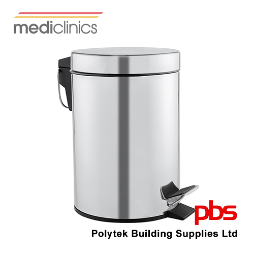 MEDICLINICS PP1305C Pedal-Operated Circular Bin 5L Capacity