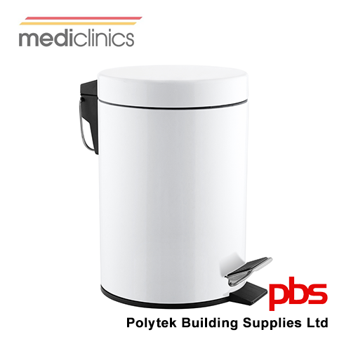 MEDICLINICS PP1321 Pedal-Operated Circular Bin 20L Capacity